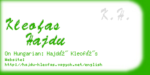 kleofas hajdu business card